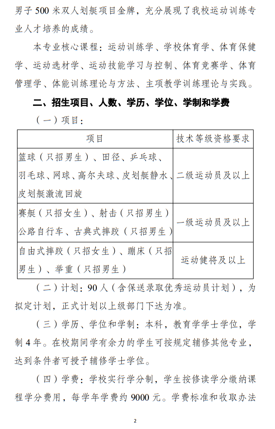 江漢大學(xué)2025年運(yùn)動訓(xùn)練專業(yè)招生簡章
