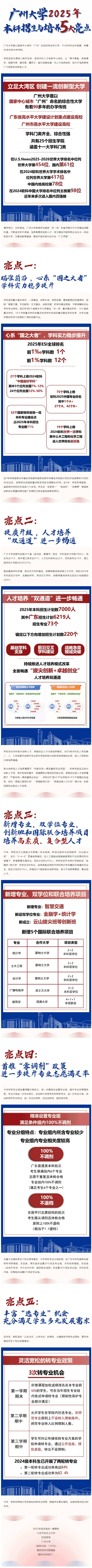 廣州大學(xué)2025年本科招生與培養(yǎng)5大亮點(diǎn)